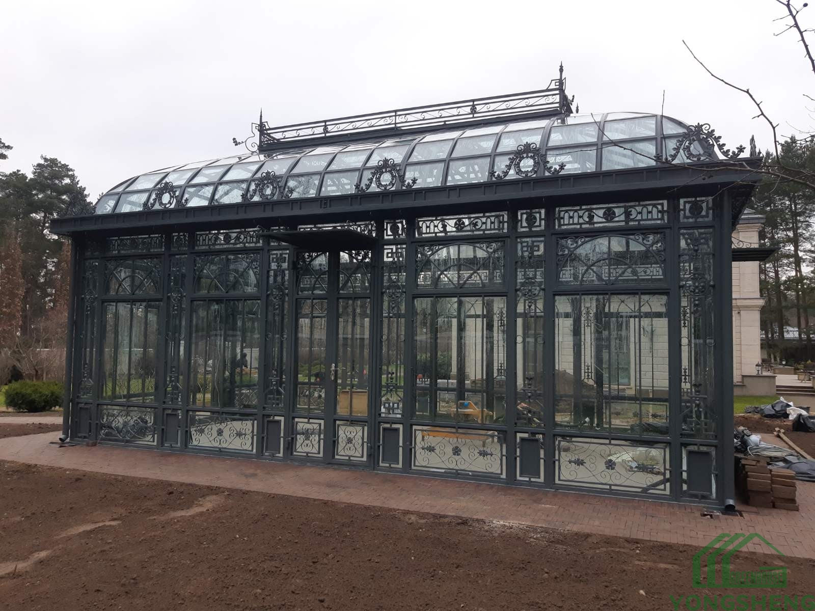 Luxury Victorian style glass greenhouse